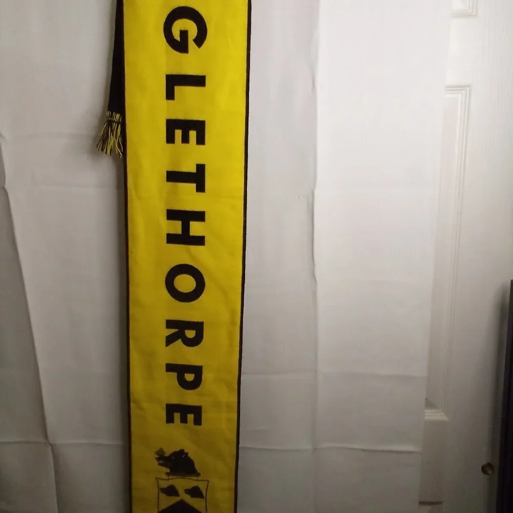 Oglethorpe University Scarf Diehard Double Side Fringe Black Yellow